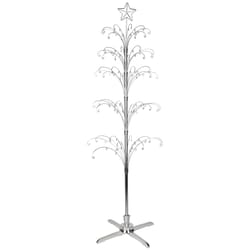 Silver Steel Fiddlehead Rotating Windchime Display Rack