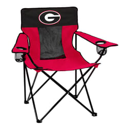 Logo Brands Elite Black/Red Georgia Folding Chair