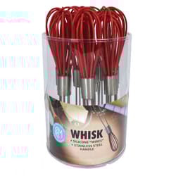 R&M International Corp Silver/Red Silicone/Stainless Steel Whisk