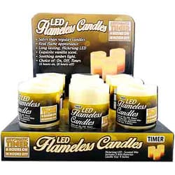 Magic Seasons Yellow Vanilla Scent LED Flameless Pillar Candle