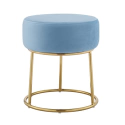 Linon Home Decor Brynlee Blue Fabric Modern Stool Chair 1 pk