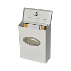 Architectural Mailboxes Designer Contemporary Galvanized Steel Wall Mount White Mailbox