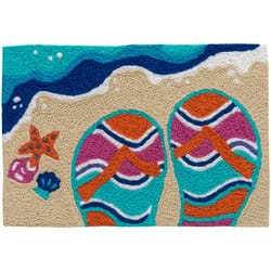 Jellybean 20 in. W X 30 in. L Multi-Color Stripey Strappy Sandals Polyester Accent Rug