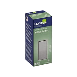 Leviton Decora 15 amps Single Pole 3-Way/Rocker Switch Light Gray 1 pk