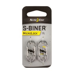 Nite Ize MicroLock 1.8 in. D Stainless Steel Silver Carabiner Key Holder