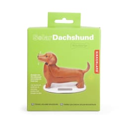 Kikkerland 5 in. H X 8 in. W X 6 in. L Brown/White Poly Resin Solar Dachshund Figurine