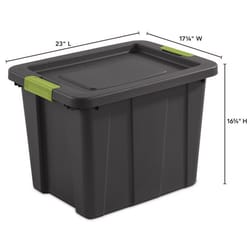 Sterilite 18 gal Gray Storage Tote 16.63 in. H X 17.25 in. W X 23 in. D Stackable