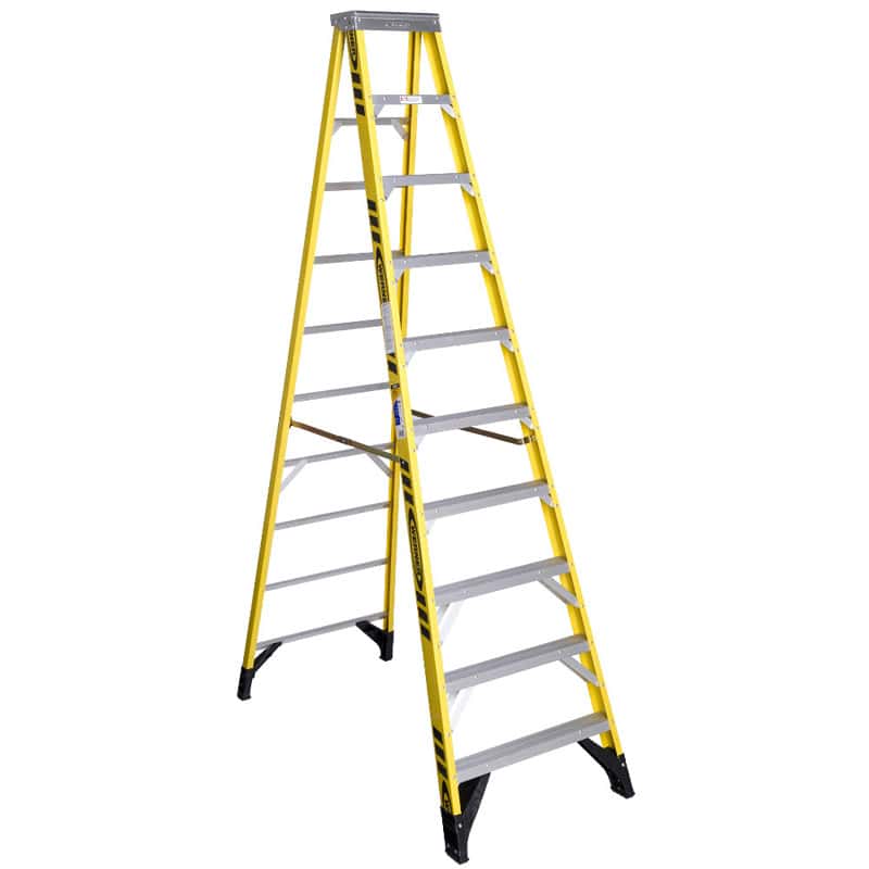 Werner 10 ft. H X 32 in. W Fiberglass Step Ladder Type IAA 375 lb. cap