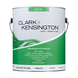Clark+Kensington Satin Tint Base Ultra White Base Premium Paint Exterior 1 gal