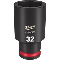 Milwaukee Shockwave 32 mm X 1/2 in. drive Metric/SAE 6 Point Deep Impact Socket 1 pc