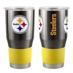 Boelter Brands Ultra 30 oz NFL Steelers Black BPA Free Tumbler with Lid
