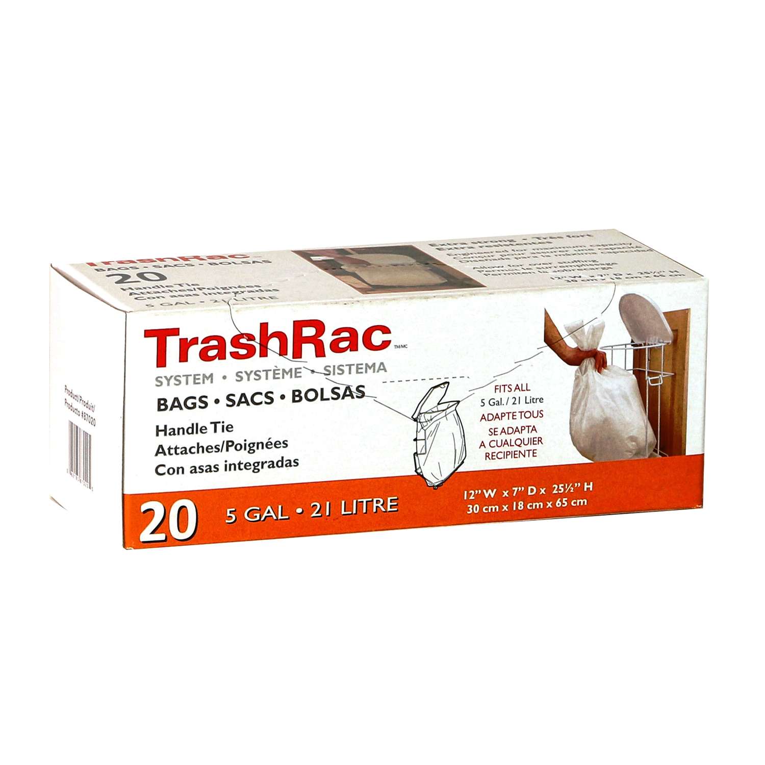 Trashrac 5 gal Trash Bags Handle Tie 20 pk Ace Hardware