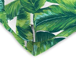 Jordan Manufacturing Green Floral Polyester Wicker Seat Cushion 4 in. H X 18 in. W X 18 in. L