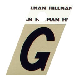 HILLMAN 1.5 in. Reflective Black Aluminum Self-Adhesive Letter G 1 pc