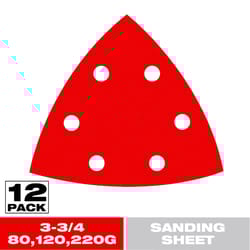 Diablo 3-3/4 in. Ceramic Blend Hook and Lock Triangle Sanding Sheet Assortment 12 pc