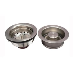 Keeney 3.5 in. Nickel Brass Strainer Assembly and Disposal Flange Set
