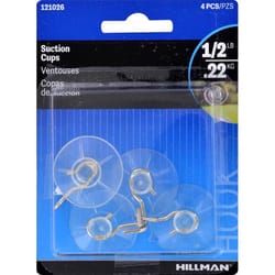 HILLMAN Clear Removable Cup/Picture Hook 4 pc