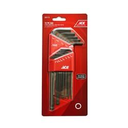 Ace SAE Long Arm Ball End Hex L-Key Set 13 pc