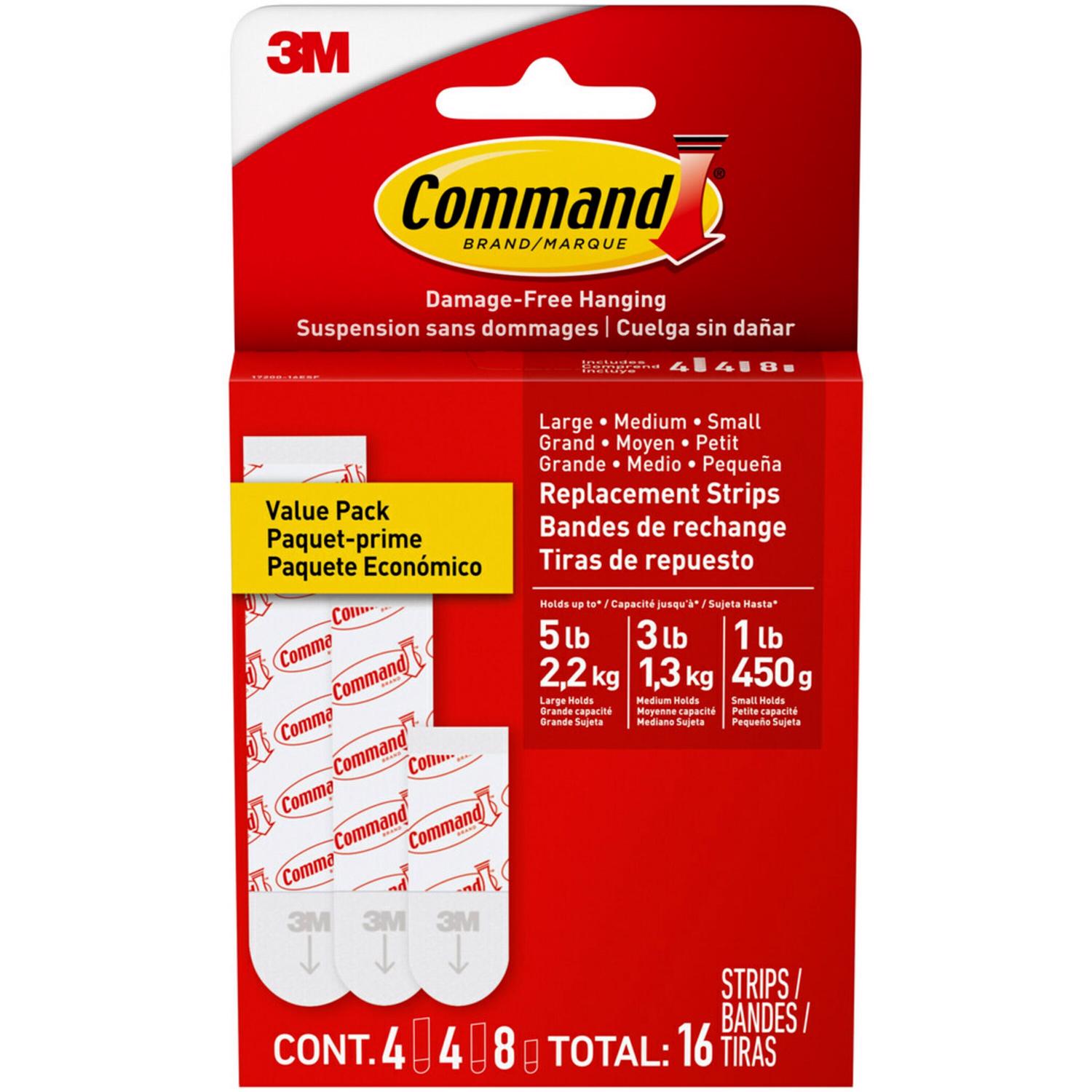 Command 20 Lb. Picture Hanging Strips, White, 4 Pairs - Henery Hardware