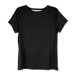 Fitkicks Crossover S Short Sleeve Women's Round Neck Black Cross Back Tee Shirt