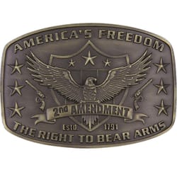 Montana Silversmiths 2nd Amendment Heritage Attitude Black/Gold Belt Buckle