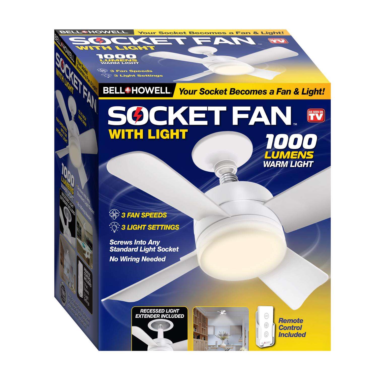 Bell + Howell 6 in. Matte White LED Indoor Socket Fanlight Ace Hardware
