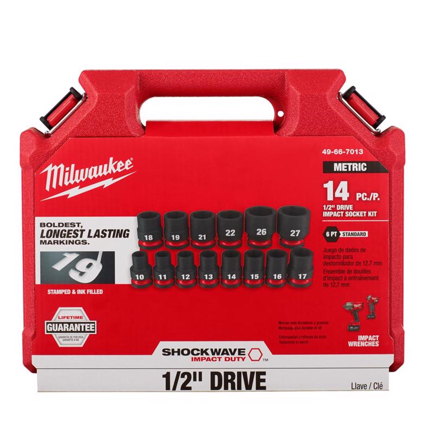 Milwaukee Shockwave 1/2 in. drive Metric 6 Point Standard Shallow ...