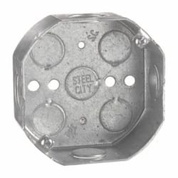 Steel City 15.8 cu in Octagon Galvanized Steel Electrical Ceiling Box Silver
