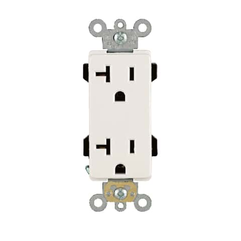 Leviton 20 amps 125 V Duplex White Outlet 5-20R 10 pk - Ace Hardware