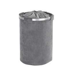 Wenko Cordoba Gray Polyester Collapsible Laundry Basket