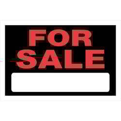 HILLMAN English Black For Sale Sign 8 in. H X 12 in. W