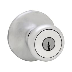 Kwikset Mobile Home Satin Chrome Entry Knobs 1-3/4 in.