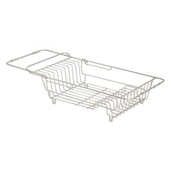 iDesign Classico 16.25 in. L X 8.75 in. W X 4 in. H Silver Steel Dish Drainer