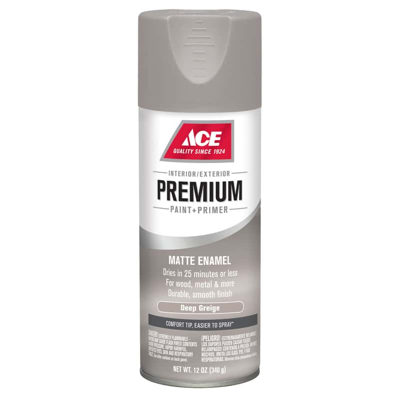 Ace Premium Matte Deep Greige Matte Paint + Primer Spray Paint 12 oz. - Ace Hardware