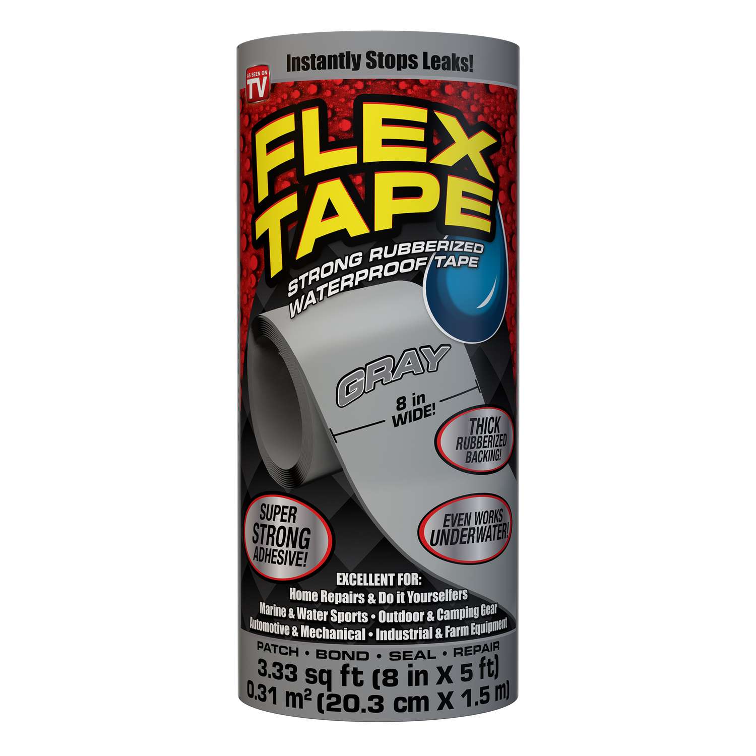 FLEX SEAL Family of Products FLEX TAPE 8 in. W x 5 ft. L Gray