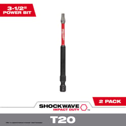 Milwaukee Shockwave Torx T-20 X 3-1/2 in. L Power Bit Alloy Steel 2 pk