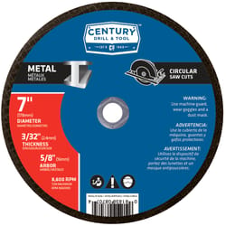 Century Drill & Tool 7 in. D X 5/8 in. Fiberglass A24R Abrasive Cut-Off Wheel 1 pc