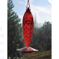 Songbird Essentials Hummingbird 20 oz Copper/Glass Crystal Spiral Nectar Bird Feeder