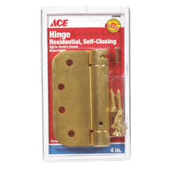 Ace 4 in. L Satin Brass Self Closing Hinge 1 pk