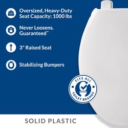 Bemis Independence Steadfast Round White Plastic Toilet Riser