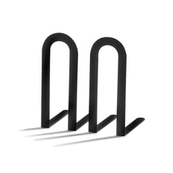 Spectrum 5.5 in. H X 3.8 in. L Matte Black Steel Bookends