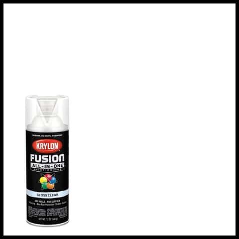 Krylon Fusion All-In-One Gloss Clear Paint+Primer Spray Paint 12 oz