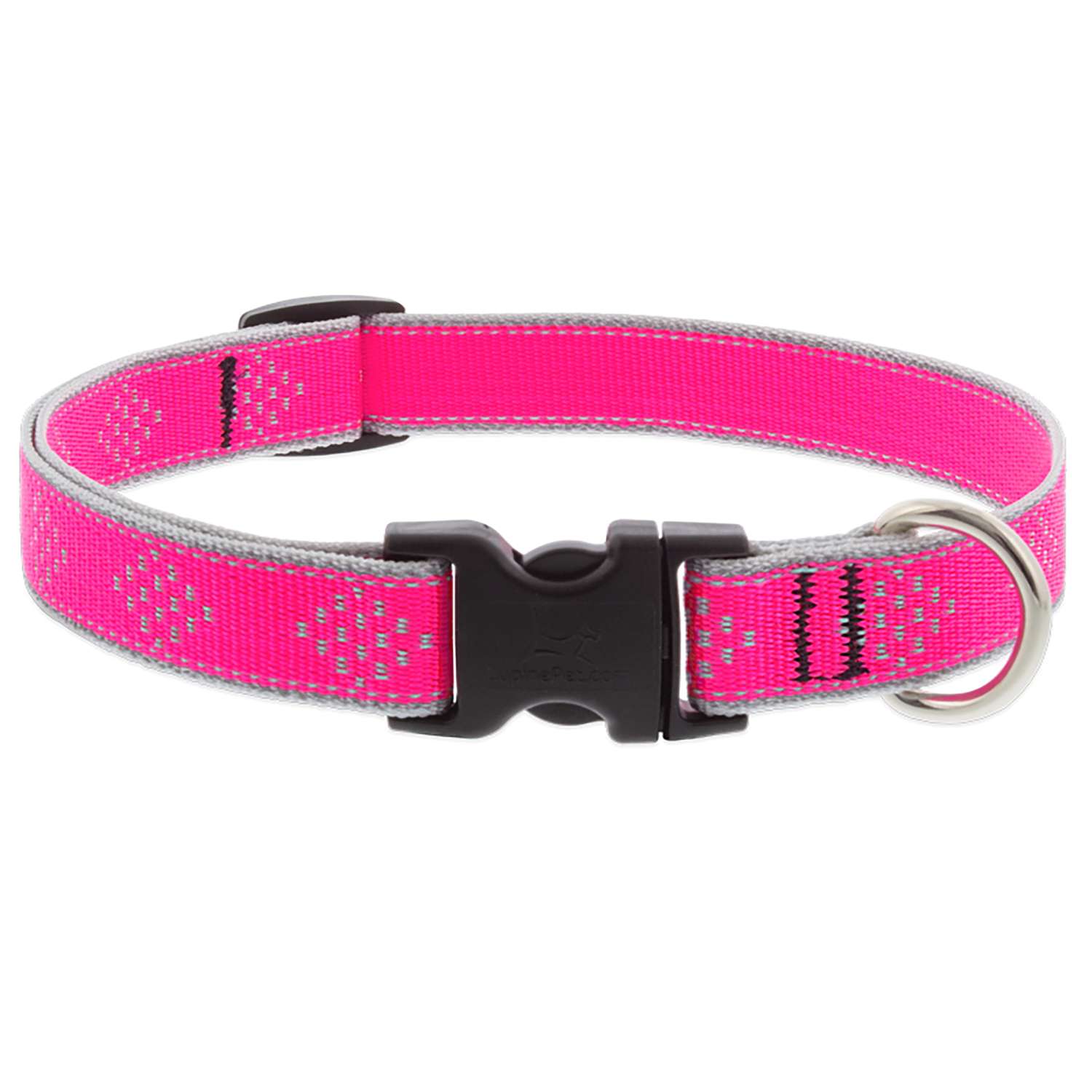 Lupine Pet Reflective Pink Diamond Nylon Dog Adjustable Collar Ace
