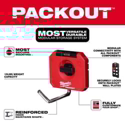 Milwaukee Packout Shop Storage Small Black/Red Plastic 4 in. L Straight Hook 15 lb 1 pk