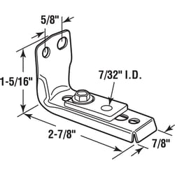 Prime-Line 0.88 in. D X 2.88 in. L Mill Silver Steel Bracket 1 pk