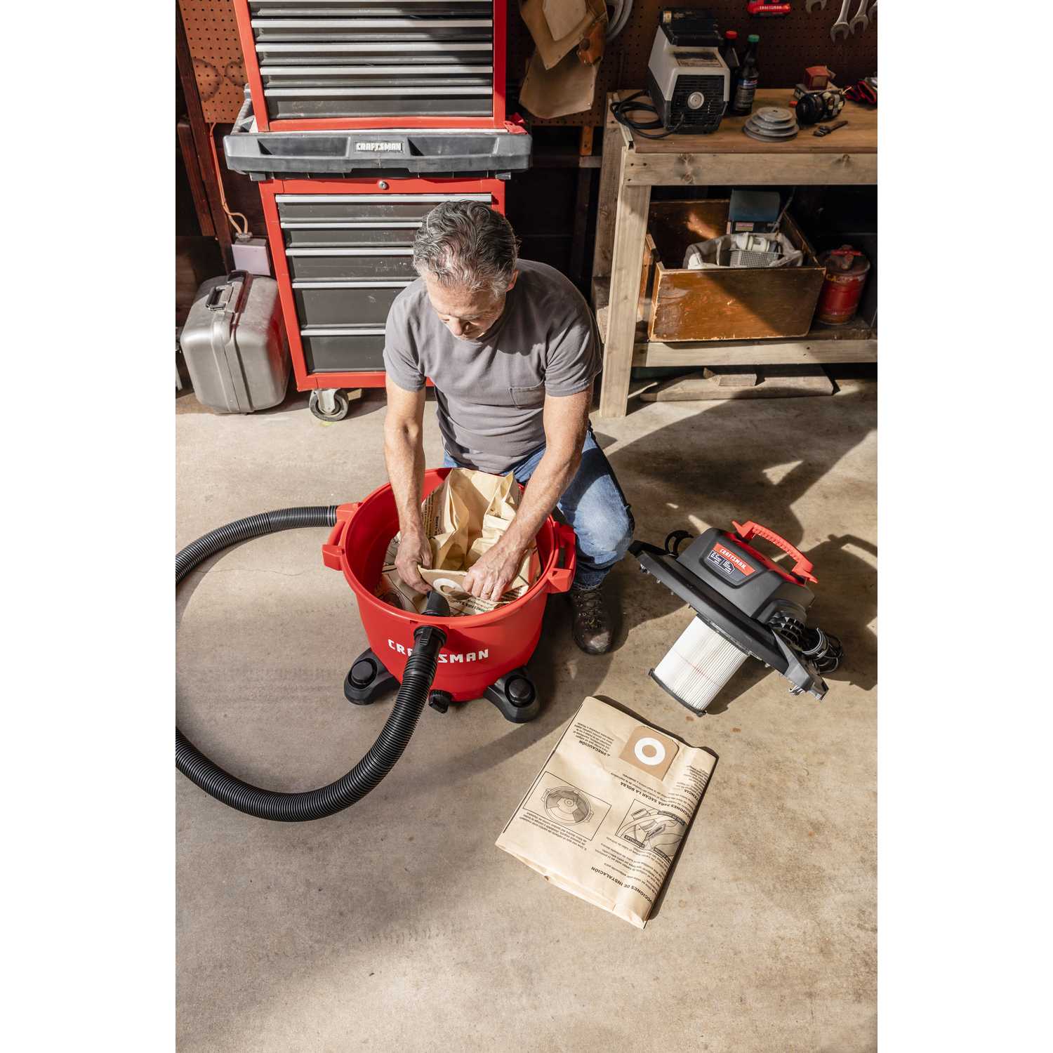 Craftsman 16 gal. Corded Wet/Dry Vacuum 12 amps 120 volt 6.5 hp Red 27