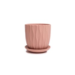 Chive Virago 5 in. D Ceramic Shape E Flower Pot Terracotta