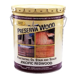 Preserva Wood Transparent Matte Pacific Redwood Oil-Based Oil Penetrating Wood Stain/Sealer 5 gal