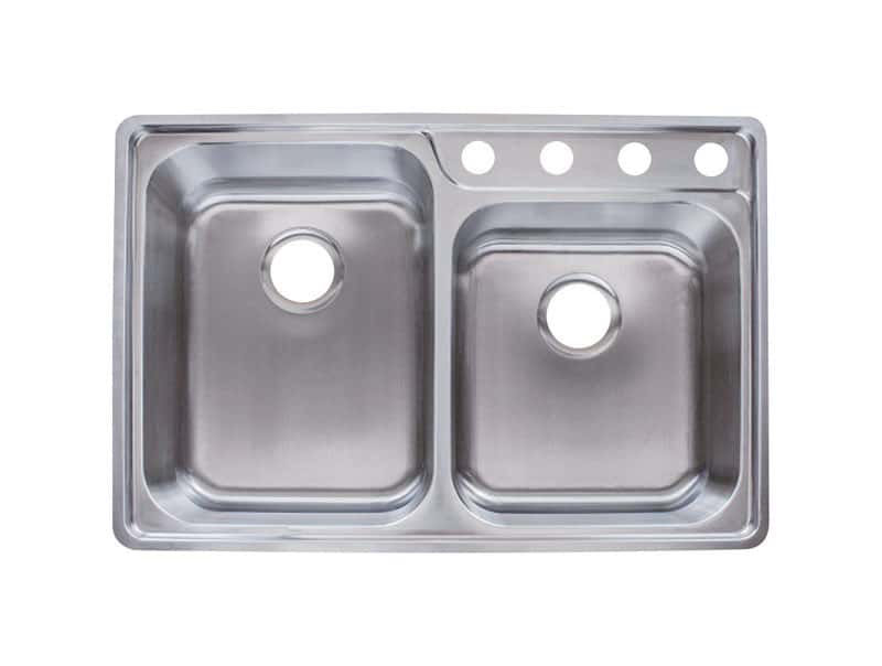 Franke Stainless Steel Top Mount 331/2 in. W X 221/2 in. L Two Bowls