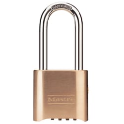 Master Lock 4.5 in. H X 2.2 in. W X 1.1 in. L Brass 4-Digit Combination Combination Padlock